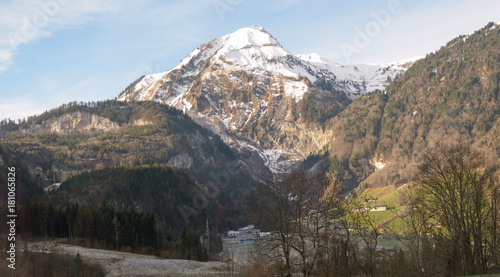 Snowy mountains in Interlaken Switzerland