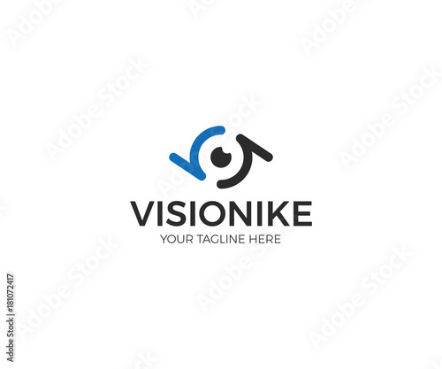 Tech Eye Logo Template. Vision Vector Design. Digital Look Illustration