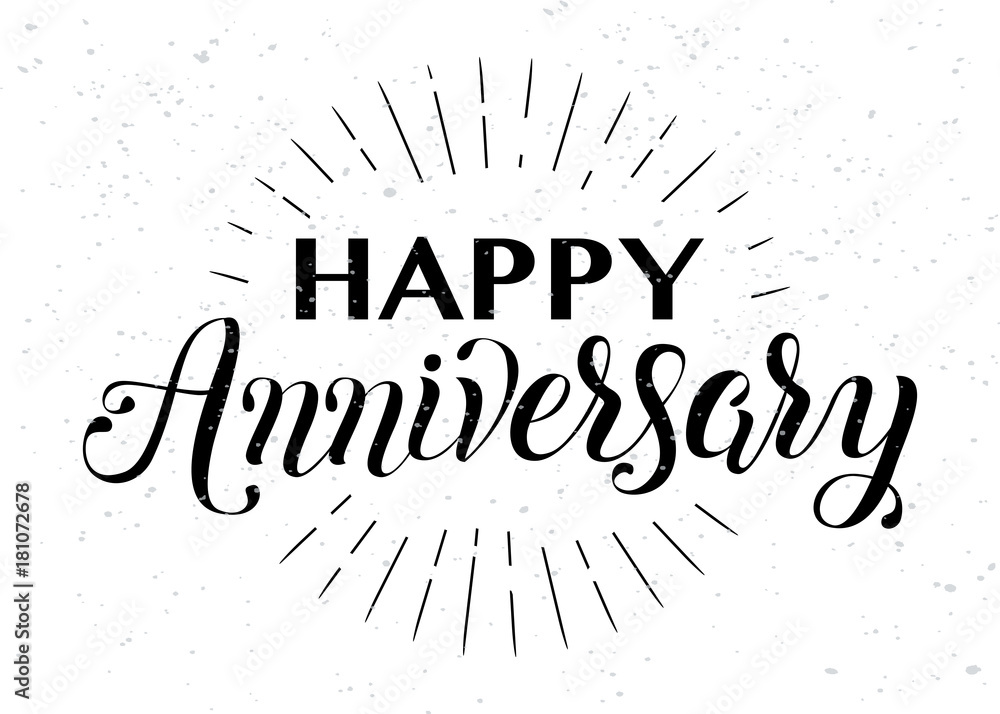 Happy Anniversary hand lettering Stock Vector | Adobe Stock