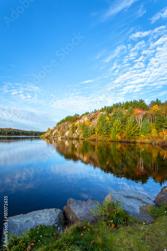 Fototapeta Naklejka Na Ścianę i Meble -  View of Conservation Lake in Ontario during fall season