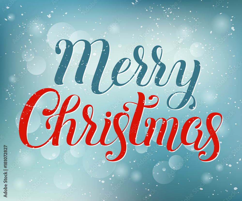 Merry Christmas vector lettering illustration