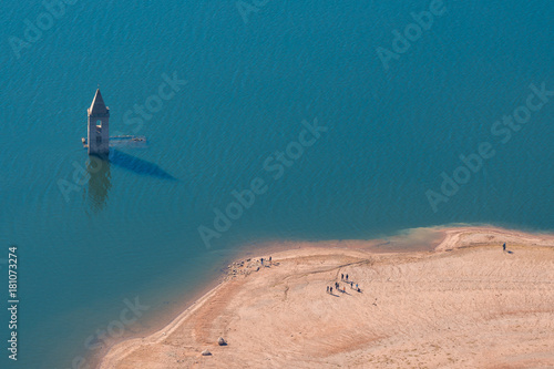 Bell tower of Sau sunk in the Sau swamp