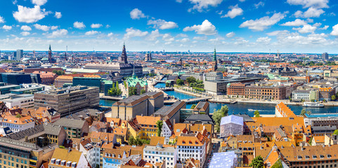 Fototapete Europa Kopenhagen Panorama mit Hafenblick  © Sergii Figurnyi