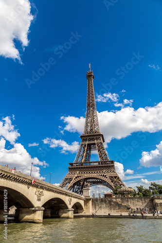 Seine and Eiffel tower  in Paris