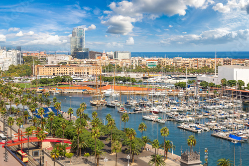 Canvas Print Port Vell in Barcelona, Spain