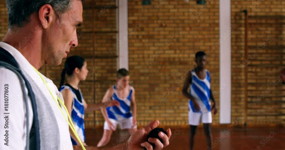 Basketball coach training high school kids Basketball coach training high school kids