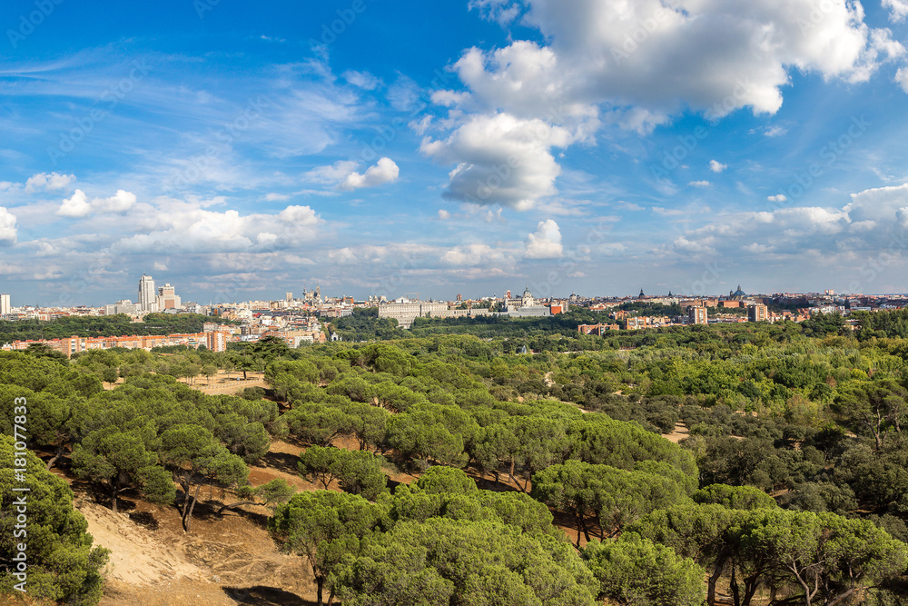 Skyline view of Madrid, Spain