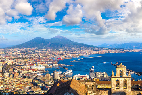 Napoli  and mount Vesuvius in  Italy