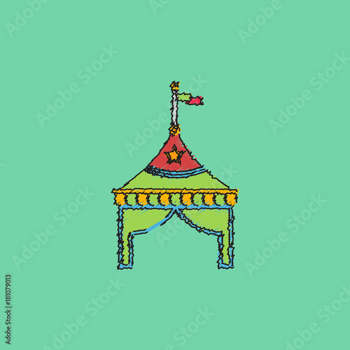 Circus tent vector stock in Hatching style