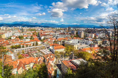 Wallpaper Mural Aerial view of Ljubljana in Slovenia Torontodigital.ca
