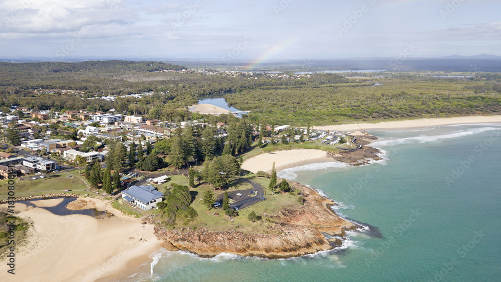 Aerial view of the town of south west rocks ,New South Wales,Australia