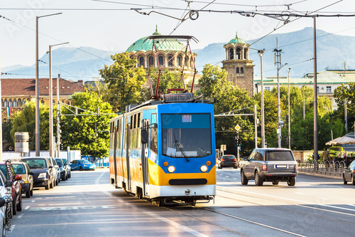 Old tram in Sofia, Bulgaria photo