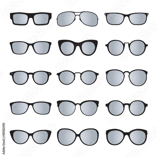 Set of Glasses isolated. Vector Icons.