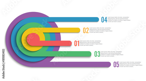 Infographic design vector and marketing icons can be used for workflow layout, diagram, annual report, web design. Business concept with 5 options, steps or processes.