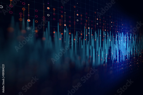 Audio waveform abstract technology background