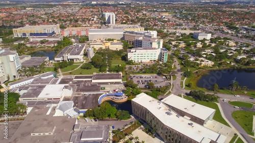 Aerial panoramic video Florida International University college campus photo