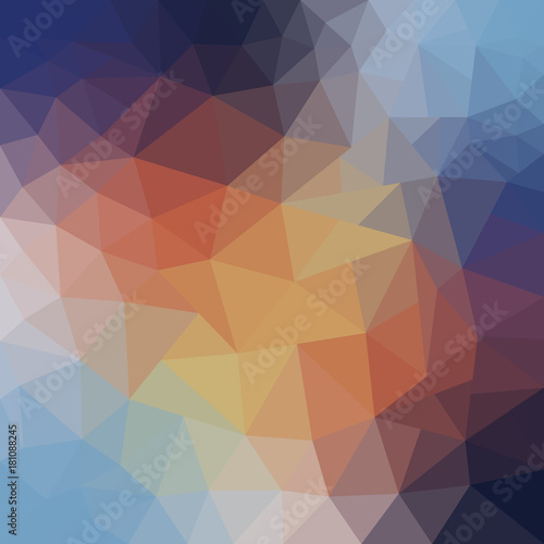 abstract background of blue and beige triangles