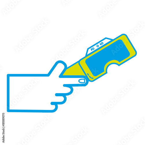 hand with 3d glasses technology equipment