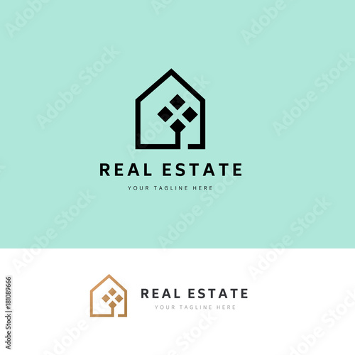 Real estate logo, Home and house icon  design for brand identity. vector illustration.