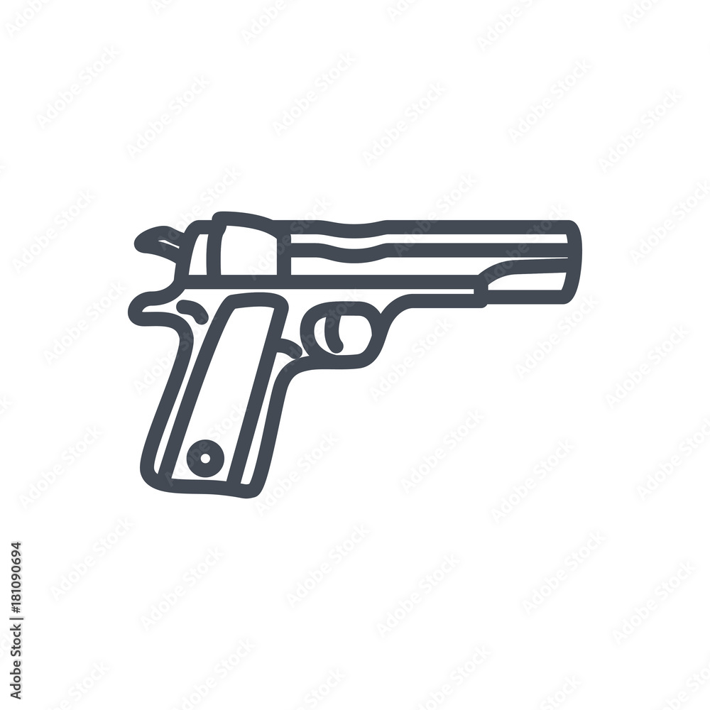 Police Equipment line icon gun pistol
