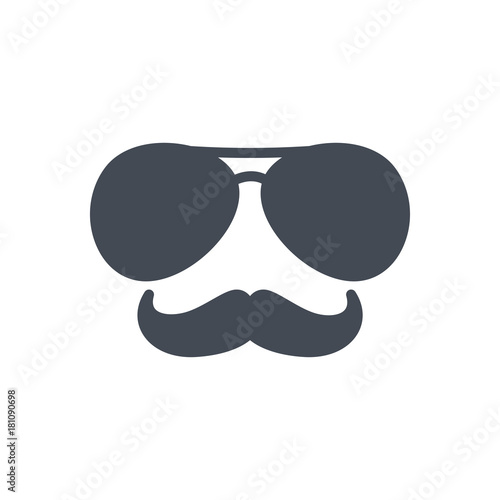Police Equipment silhouette icon mustache glasses