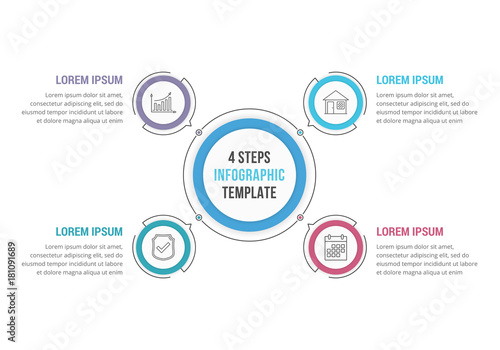 4 Steps - Circle Infographics