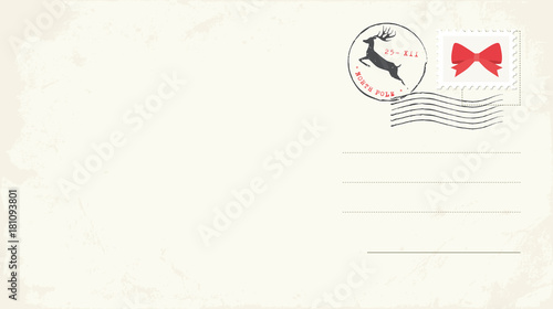 Blank Christmas Postcard. Vector Illustration