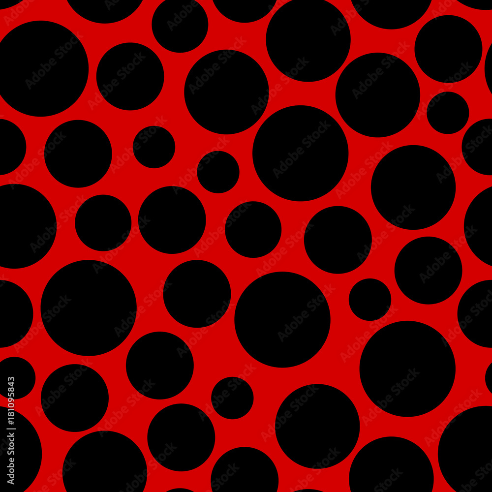 Ladybug pattern. Seamless vector