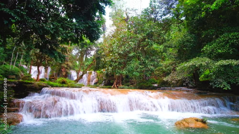 Seamless video, Beautiful green waterfall in the nature. Seamless video, Beautiful green waterfall in the nature.
