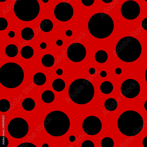 Ladybug pattern. Seamless vector