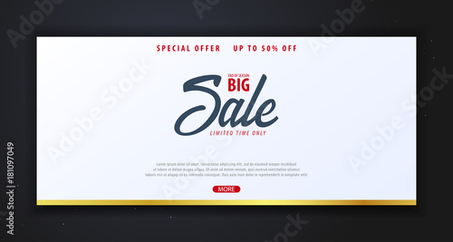 Sale banner or Flyer design with gifts. Discount background for the online store, shop, promotional leaflet, poster, banner. Vector illustration.