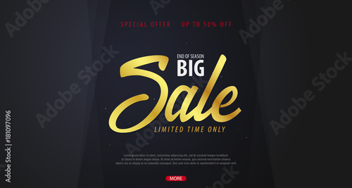 Sale banner or Flyer design with gifts. Discount background for the online store, shop, promotional leaflet, poster, banner. Vector illustration.