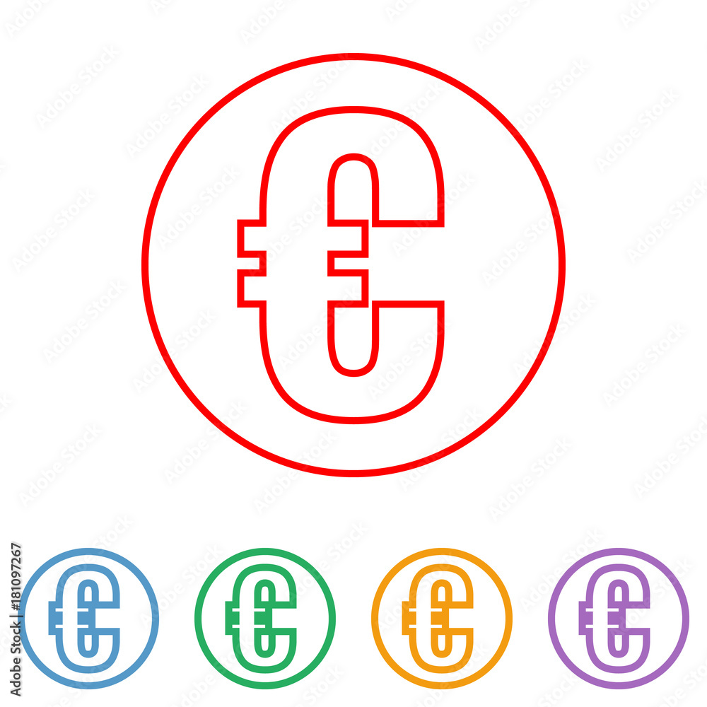 euro currency symbol, thin lines icon euro currency symbol, thin lines icon