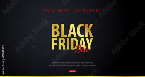 Black Friday Sale poster or Flyer. Discount background for the online store, shop, promotional leaflet, poster, banner. Vector illustration.