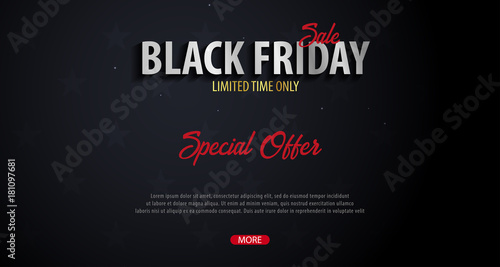Black Friday Sale poster or Flyer. Discount background for the online store, shop, promotional leaflet, poster, banner. Vector illustration.
