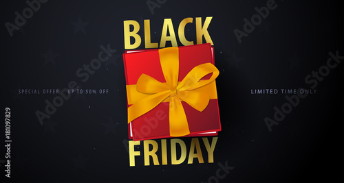Black Friday Sale poster or Flyer. Discount background for the online store, shop, promotional leaflet, poster, banner. Vector illustration.