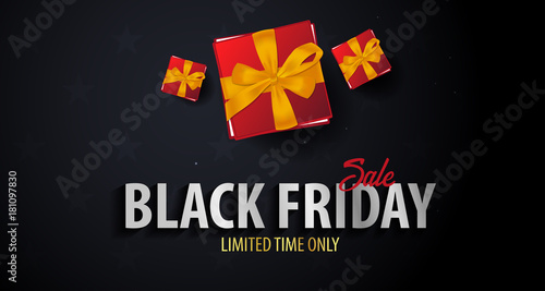 Black Friday Sale poster or Flyer. Discount background for the online store, shop, promotional leaflet, poster, banner. Vector illustration.