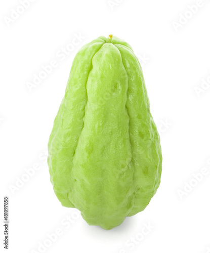 Chayote on white background