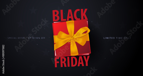 Black Friday Sale poster or Flyer. Discount background for the online store, shop, promotional leaflet, poster, banner. Vector illustration.