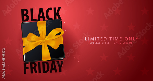 Black Friday Sale poster or Flyer. Discount background for the online store, shop, promotional leaflet, poster, banner. Vector illustration.