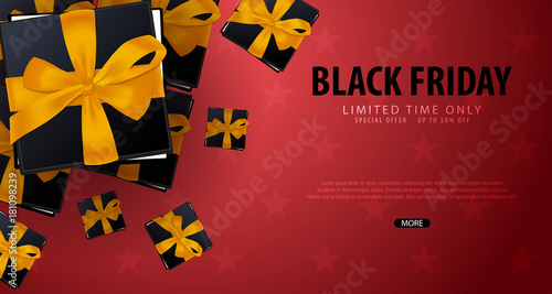 Black Friday Sale poster or Flyer. Discount background for the online store, shop, promotional leaflet, poster, banner. Vector illustration.
