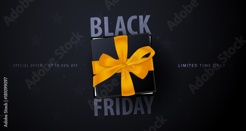 Black Friday Sale poster or Flyer. Discount background for the online store, shop, promotional leaflet, poster, banner. Vector illustration.