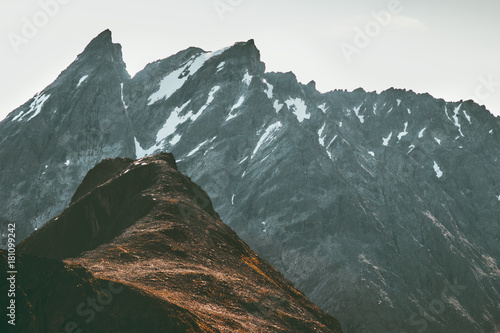 Rocky Mountains Landscape Romsdal Alps in Norway Travel scenery scandinavian nature photo