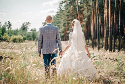 stylish bride and groom