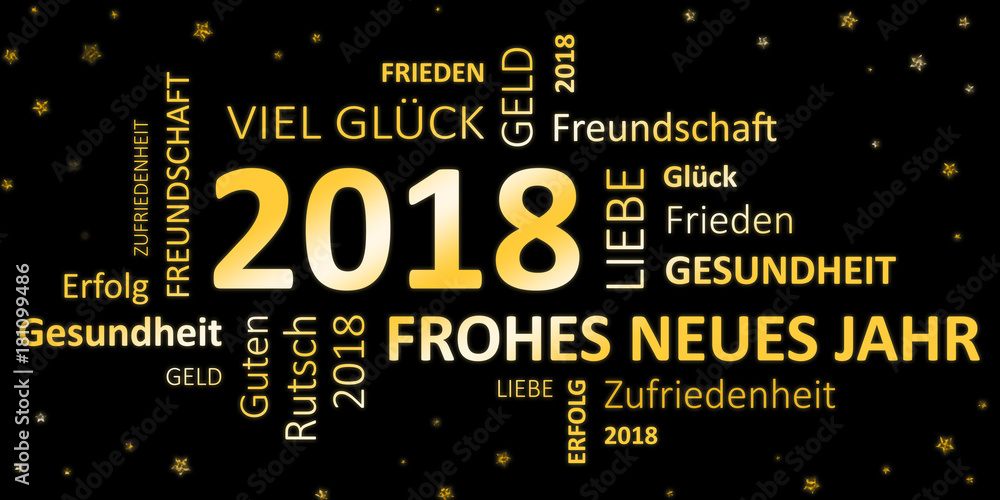 Glückwunschkarte Silvester 2018 - Guten Rutsch und ein frohes neues Jahr