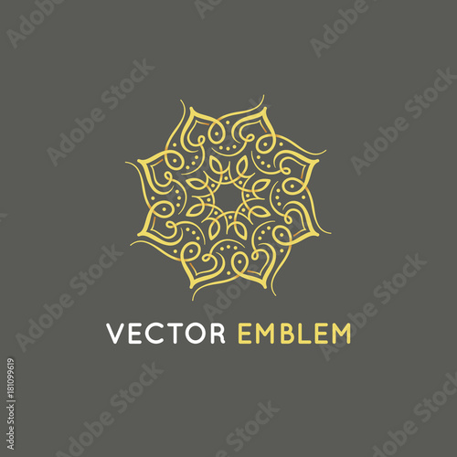 Vector logo design template - abstract symbol in ornamental arabic style