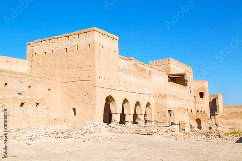 in oman muscat the old defensive fort battlesment sky and star brick