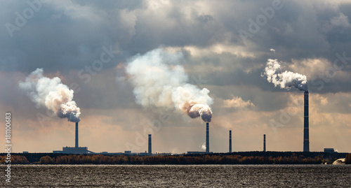 Smoke from pipes from a metallurgical plant