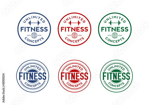 Barbell Fitness Circle Vintage Logo