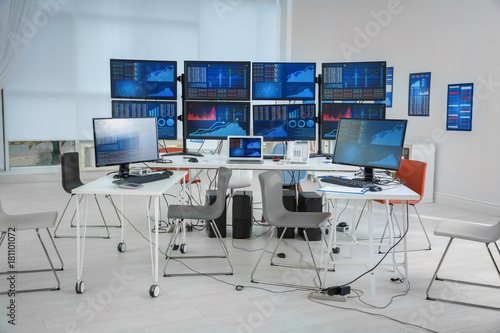 Monitors with stock data on...